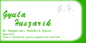 gyula huszarik business card